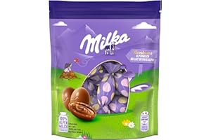 Milka - Bonbons Fourrés au Chocolat au Lait Alpin - Œufs de Pâques - Idée Cadeau - Chocolat à Offrir - 1 Sachet de 86 g