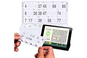 DECEVI 300 Cartones de Bingo Troquelados de 90 Bolas Reutilizables + Juego de Bingo Online Gratuito | Cartones sin repertir | Juegos de Mesa Tradicionales, Juego en Familia, Amigos, Navidad (300)