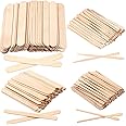 JANYUN 450PCS Wooden Wax Sticks, Assorted Style Waxing Wooden Applicator Wax Spatulas Kit for Eyebrow Face for Hair Removal Body Legs Facial,Wood Craft Sticks Small Medium Large Size