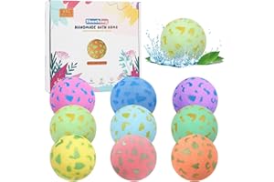SHUCHING 9 Grandi Bombe da Bagno Bambini Colorate, Bombe da Bagno con Sorpresa, Set Regalo di Palline da Bagno Naturale e Biologiche per Bambina e Bambino in Compleanno Natale Halloween