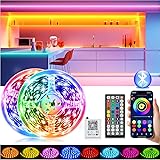 Realky LED Striscia, 30M(2 * 15M) Multicolor Led Strip Light, APP Bluetooth Controllato RGB Strisce LED, Luci Gaming per Deco