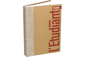 L'ÉTUDIANT Eco-responsable Agenda Scolaire Aout 2023 - Août 2024 Journalier Format 15x20cm Couverture Kraft et dos tissu aléatoire hoarding rouge
