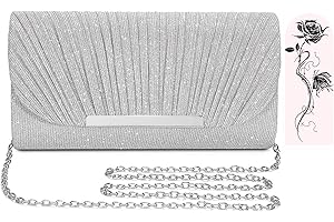 Aryan Clutch Bag for Women, Women's Clutches Evening Bag with Detachable Chain, Sequins Handbags for Wedding Bridal Prom Party
