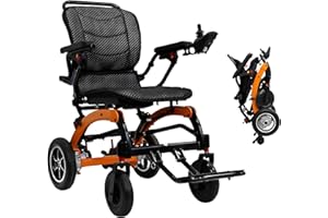LOKTCH Ultraleichter, tragbarer, faltbarer Elektrorollstuhl für Erwachsene und Senioren, 500-W-Motor, motorisierter Rollstuhl für jedes Gelände, von Fluggesellschaften zugelassen, verstellbare Beinhöhe