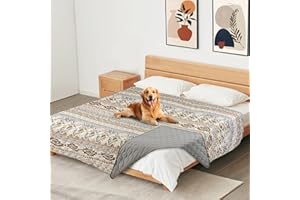 YOSEPATI Coperta per cani impermeabile al 100% su due lati, coperta per animali da letto per cani bohémien, protezione per mobili del divano per i bambini, gatto, cucciolo, lavabile e reversibile