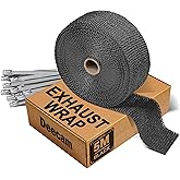 2x 15M Titanio Isolamento Termico Nastro Tubo Di Scarico Nero Con 24 Fascette Metalliche 94888487 - Foto 3