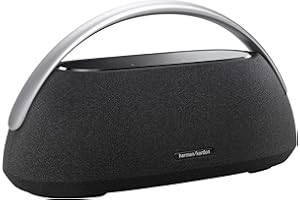 Harman Kardon Go+ Play 3 Bezprzewodowy Głośnik Bluetooth z Mikrofonem, USB, Wbudowanym Akumulatorem, 8h Odtwarzania i Dźwiękiem Stereo, Czarny