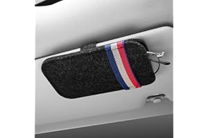 Flaconi Portaocchiali Auto,Porta Occhiali per Auto,Porta Occhiali da Auto,Borsa Occhiali Indossabile Morbida Borsa Occhiali,Clip per Portafogli, Accessori per Visiera da Auto(Nero)
