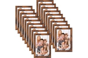 Hoikwo Multiples Juego de 18 Marcos de Fotos 10x15cm, Marron Marcos para Cuadros 15x10 para Colgar en la Pared o Sobre la Mesa