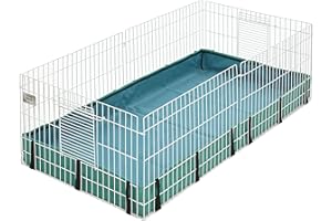 MidWest Homes for Pets - Guinea Habitat 171GH Meerschweinchen-Gehege, waschbare Unterseite aus PVC-Canvas, sichere Seiten, werkzeugfreier Aufbau, erweiterbarer Kleintierkäfig für Meerschweinchen
