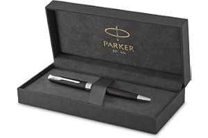 PARKER Sonnet Penna a Sfera, Laccatura di Colore Nero Opaco con Finiture in Palladio, Pennino Medio, Confezione Regalo