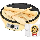 Bestron Retro Crepe Maker, Electric Crepe Maker for Crepes Diameter 30 cm, incl. Dough Spreader and Crepe Turner, Non-Stick C