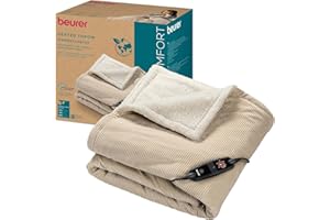 ‎BEURER Beurer HD 80 Cord beige Heizdecke, kuschelige Wärmedecke mit 6 Temperaturstufen, recycelte Materialien, mit Abschaltautomatik und Sicherheitssystem, Kuscheldecke aus trendigem, weichem Cord-Stoff