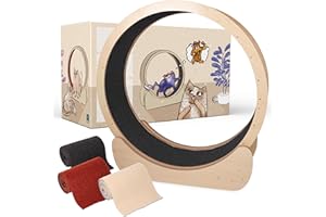 Inovida 100cm XL Premium Katzen Laufrad aus Holz : 3 Farben, vormontiert, leise – Katzenlaufrad für Spiel und Fitness – Holz Laufrad für Katzen – Interaktives Katzenspielzeug – Laufrad Katze