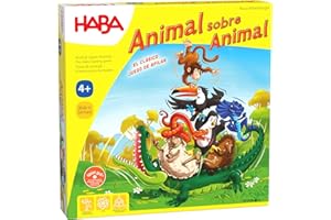 HABA 3409 Animal sobre Animal, Juego Infantil de Mesa de Habilidad y apilamiento. Más 4 años