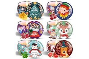 NCKIHRKK Zestaw upominkowy świec zapachowych, 6 szt. świec aromaterapii upominkowy na prezenty świąteczne dla kobiet, świec zapachowych z naturalnego wosku sojowego Narodzenie, rocznicę, dzień matki