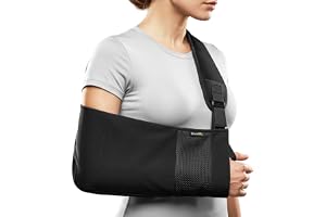BraceUP Armslinga med Vadderad Justerbar Axelrem, Vänster/Höger | Mitella; Armstöd; Axelstöd; Rotatorkuff; Bruten Arm; Axeloperation; Armbågsskada; Handledsskada; Herr Dam