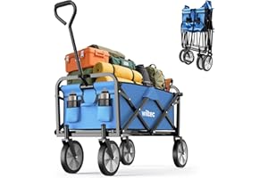 Wiltec Carretto a mano pieghevole, max 68 kg, tessuto impermeabile blu, Carrello