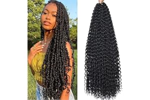 BLISSOURCE Passion Twists Hair 7 packs Vague Eau Crochet Tresses, 30inch Passion Twist Tressage Extensions De Cheveux (76cm,1B)