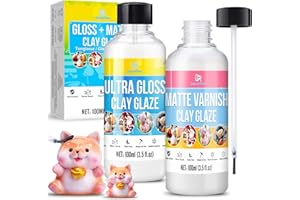 DECORROM Barniz para Arcilla de Secado al Aire 200ml - Sellador Cerámico Protector Impermeable Antigrietas - Ideal para Arcilla Polimérica, Cerámica, Porcelana y Manualidades (Brillante y Mate)