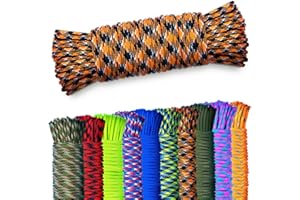 AMZoutdoor® linka Paracord 550 4 mm, 7 rdzeni, wyposażenie outdoorowe, kemping, linka Paracord (czarno-pomarańczowy, 10 metrów)