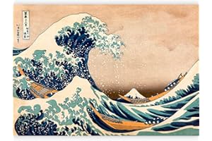 murando - Carta da Parati Adesiva Die große Welle vor Kanagawa 392x280 cm Fotomurali Adesivi Murali Rivestimento Parete Moderna per Pareti Adesiva Muro Decorativo Fotomurale Vintage Blu Beige