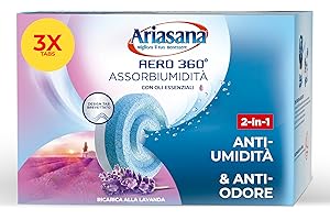 Ariasana Tripack Lavanda, Ariasana Aero 360° Ricarica per Dispositivi con Capacità ≥ 450g, Tab Profumate Assorbi Umidità, Ricarica Tab contro i Cattivi Odori, 1 Confezione da 3 da 450g