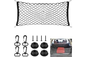 VAIAV Rete Bagagliaio Auto Rete Portaoggetti Auto Portabagagli Organizer Essere Esteso a 140x100cm con 4 Ganci per Car Van SUV Camion (Nero)