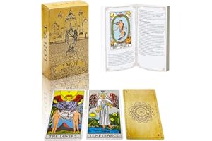 IXIGER Tarot Cards Deck,78 Tarot Cards Deck with Guidebook Set for Beginners and Experts,Classic Tarot Card Set,Durable Tarot Cards, Standard Size 4.75" x 2.76",Future Telling Game.