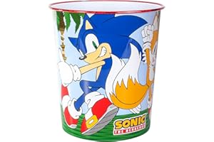 STOR Sonic the Hedgehog Kids Childrens Waste Bucket Paper Bin Basket for Bedroom Study Desk Dustbin