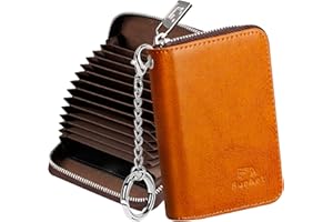 FurArt Cartera para Tarjetas de crédito, con Cremallera, para Hombres y Mujeres, Bloqueo RFID, Cartera Llavero, tamaño Compacto
