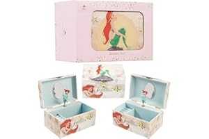 Disney Stitch Carillon Portagioie Bambina Adolescenti, Organizzatore Gioielli, Accessori Cameretta, Regali per Lei (Multi Ariel)