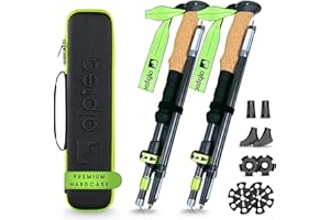 ‎ALPTEQ Alpteq® Wanderstöcke faltbar Carbon oder Aluminium mit Korkgriff | Bergsport Trekkingstöcke | Nordic Walking Stöcke Damen & Herren | extra leicht und Teleskop variabel