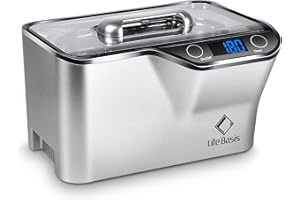 LIFE BASIS Limpiador Ultrasonidos LifeBasis CDS-100(Plata) 42000Hz 600ML Limpiador Ultrasónico 5 Tiempos de Limpieza Ultrasonidos Limpieza para Joyas, Collares, Relojes, Gafas, Dentaduras