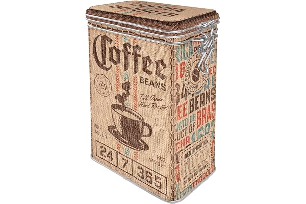 Nostalgic-Art Retro Kaffeburk, 1,3 l, Coffee Sack | plåtask med aromlock, vintagedesign, Presentidé för kaffeälskare