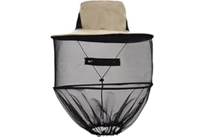 JINTN Outdoor Freizeithut Imkerhut Faltbar Anglerhut Anti-Mücken Netzbienenzuchthut Anti-Biene Bienenschutz Mückennetz Insektennetz Sonnenhut Moskitoschutz für Kopf und Gesichtsschutz