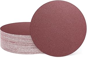 sourcing map 15 Pcs 230mm 9 Inch Sanding Discs, 120 Grit Hook and Loop Sandpaper, No-Hole Aluminum Oxide Orbital Sander Sandpaper for Woodworking Automotive Metal Polishing, Red