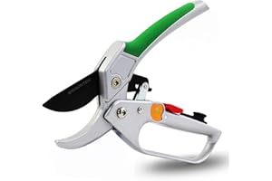 GRÜNTEK Sécateur de Jardin Professionnel à Cliquet Automatique et Enclume CONDOR 20cm. Coupe Branches Ø20 mm