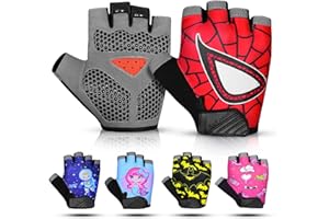 SAGA SPORTS Gants Moto Enfant Demi-Doigt | Antidérapants, Rembourrés & Fingerless | Gants BMX Enfant & Gants de Cyclisme Garçon Fille Idéal pour Vélo, MTB, Gymnastique