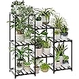 Bamworld Plant Stand Indoor Outdoor Wood Plant Stands for Multiple Plants, Plant Shelf Ladder Table Plant Pot Stand for Living Room, Patio, Balcony, Plant Gardening Gift