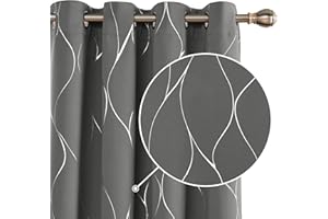 Deconovo Tende Oscuranti Termiche Isolanti Moderne per Interni con Occhielli 140x240cm Grigio Chiaro 2 Pannelli