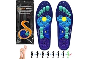 Audasi Semelles intérieures magnétiques, semelles de massage, semelles orthopédiques, pour hommes et femmes, pour fasciite plantaire, réflexologie, acupression, taille S