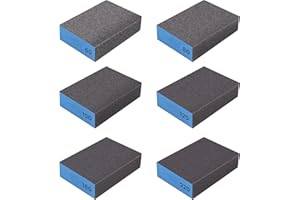 LZYDKH 6 Stück Schleifschwamm, 60/80/100/120/180/220 Körnung Schleifschwämme Schleifblock Wiederverwendbar Schleifklotz Set zum Schleifen Holz Polieren Metall Handschleifblöcke