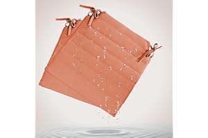 MANEMI Pack 2 Cojín para silla 42x40x4 cm｜Repelente al agua y fácil de limpiar｜Con cintas de sujeción｜Funda con cremallera desmontable｜Uso interior y exterior｜Ideal para comedor, terraza, jardín u oficina