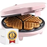 Bestron Heart Shaped Waffle Maker, Retro Design Waffle Maker, Non-Stick Coating, Sweet Dreams Collection, 700 Watts, Colour: