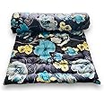 Deevine Craft Soft Cotton Mattress Foldable Light Weight Filled Single Firm Mattress| Gadda (3D Design Printed, 1 Sleeping Capacity, 3 x 6 ft or 72 x 36 Inches) (Dark Grey Floral Mattress)
