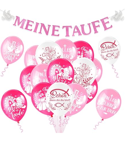 Oblique Unique Fisch-Luftballon Set – 10 Stück In Weiß, Rosa, Pink – Für Taufe, Geburtstag & Feiern
