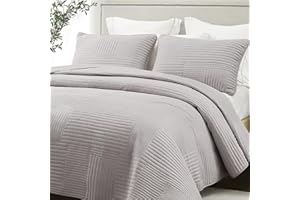 Whale Flotilla Colcha para Cama de 260 x 280 cm, Colcha de Microfibra, con 2 Fundas de Almohada, Suave y Ligera, para Todas Las Estaciones, Gris Claro