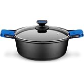 MONIX Solid+ | 32 cm Tall Casserole, 8 Litres, Glass Lid and Handles | Suitable for all hobs including induction, glass lid a