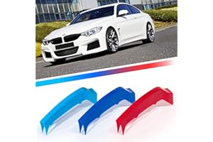 AUTOXPRESS MOTORS GROUP Kidney Grille Insert Clips 3pcs - Car Front Grill Mesh M-Sport Covers, Grille Insert Trims Strips, ABS Snap-on Front Grill Trim for B-M-W F32 F33 F36 2013-2019 (9 Slats)